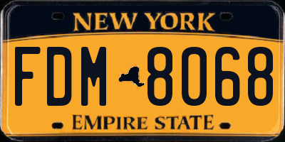 NY license plate FDM8068