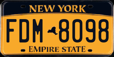 NY license plate FDM8098