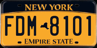 NY license plate FDM8101