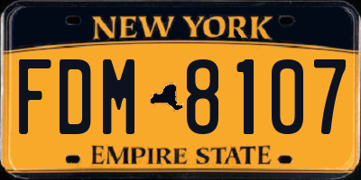 NY license plate FDM8107