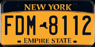 NY license plate FDM8112