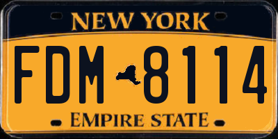 NY license plate FDM8114