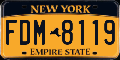NY license plate FDM8119
