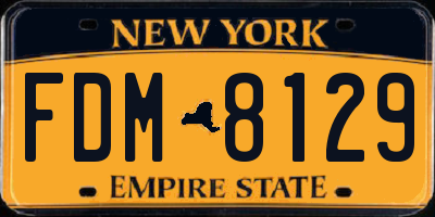 NY license plate FDM8129