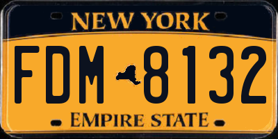 NY license plate FDM8132