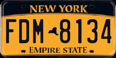 NY license plate FDM8134