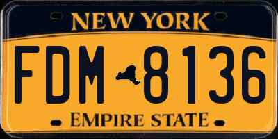 NY license plate FDM8136