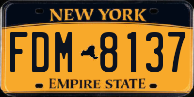 NY license plate FDM8137