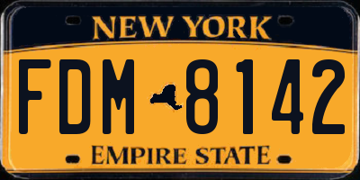 NY license plate FDM8142