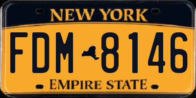 NY license plate FDM8146