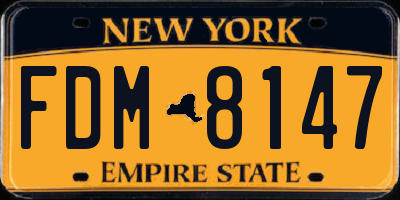 NY license plate FDM8147