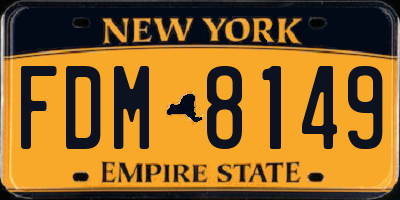 NY license plate FDM8149
