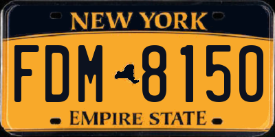 NY license plate FDM8150