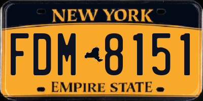 NY license plate FDM8151