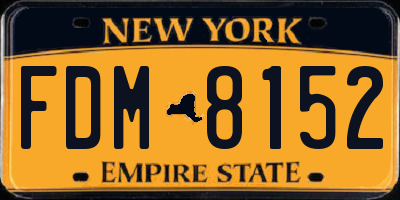 NY license plate FDM8152