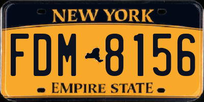 NY license plate FDM8156