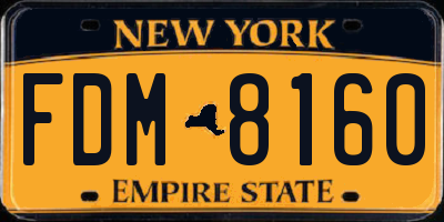 NY license plate FDM8160