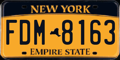 NY license plate FDM8163