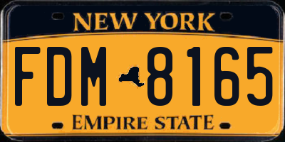 NY license plate FDM8165