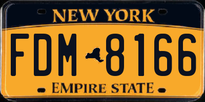 NY license plate FDM8166