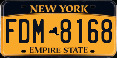 NY license plate FDM8168