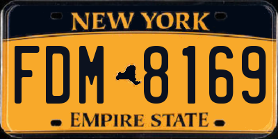 NY license plate FDM8169