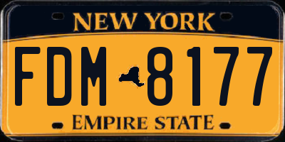 NY license plate FDM8177
