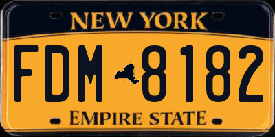 NY license plate FDM8182