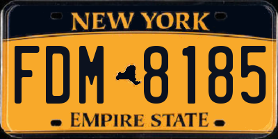 NY license plate FDM8185