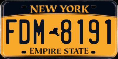 NY license plate FDM8191