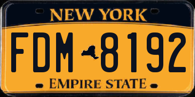 NY license plate FDM8192