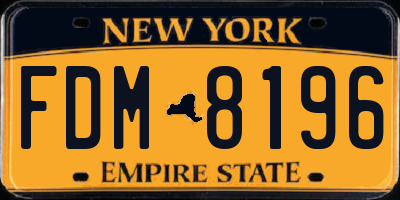 NY license plate FDM8196