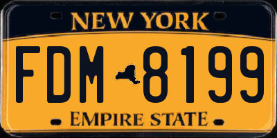 NY license plate FDM8199