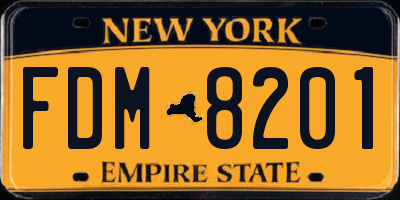 NY license plate FDM8201