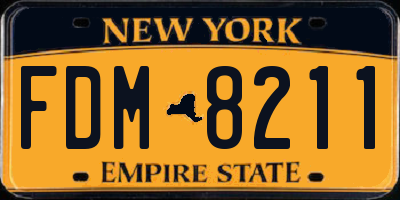 NY license plate FDM8211