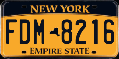 NY license plate FDM8216