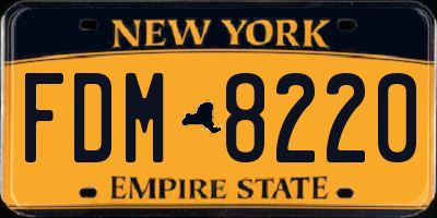NY license plate FDM8220