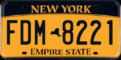 NY license plate FDM8221
