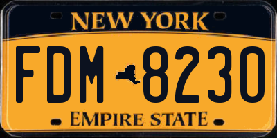 NY license plate FDM8230