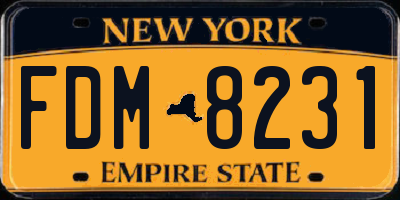 NY license plate FDM8231