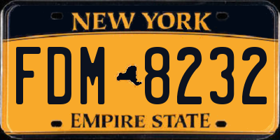 NY license plate FDM8232