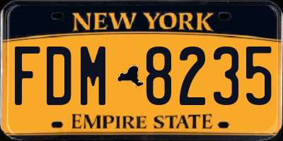 NY license plate FDM8235