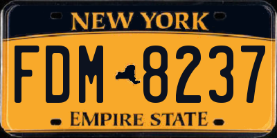 NY license plate FDM8237