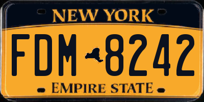 NY license plate FDM8242