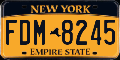 NY license plate FDM8245