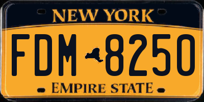 NY license plate FDM8250