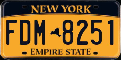 NY license plate FDM8251