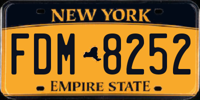 NY license plate FDM8252