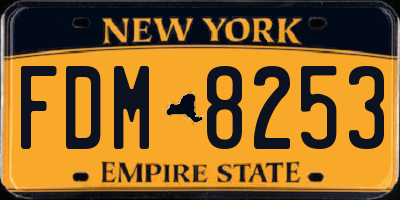 NY license plate FDM8253