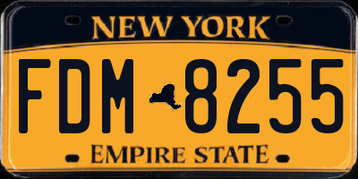 NY license plate FDM8255